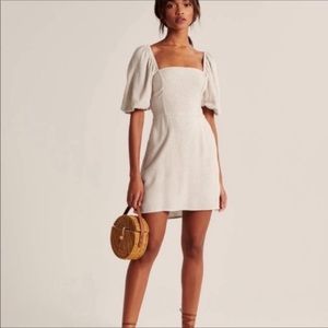 Abercrombie & Fitch linen puff sleeve dress size large